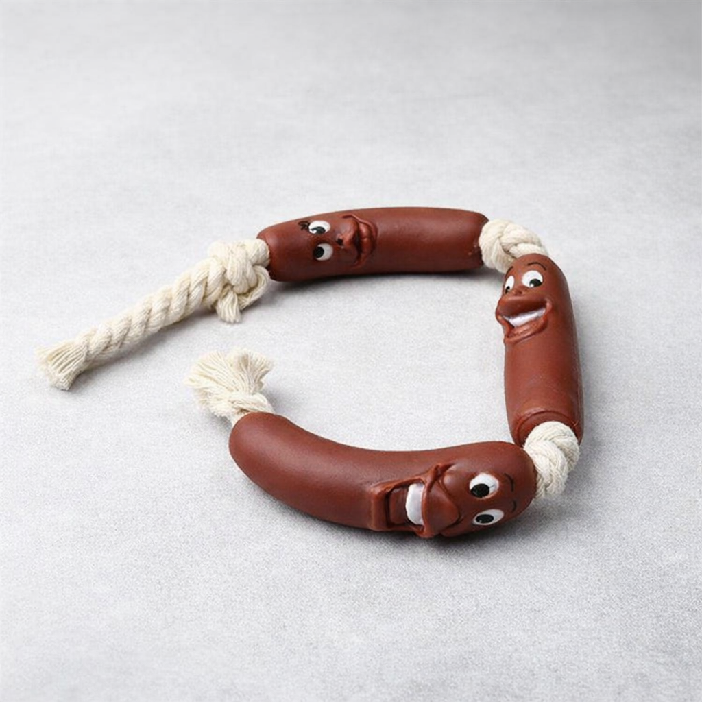 3-Piece Sausage Rope Toy for Dogs — hero shot