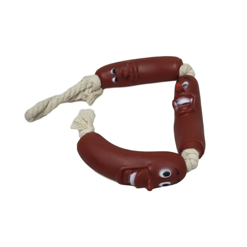 3-Piece Sausage Rope Toy for Dogs