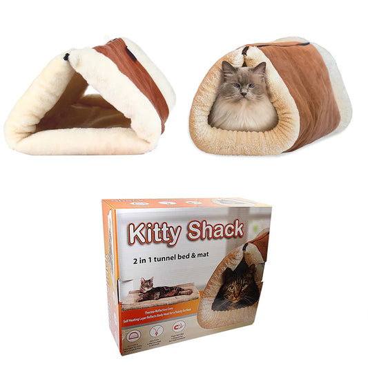 Kitty Shack 2 in 1 Tunnel Bed and Mat