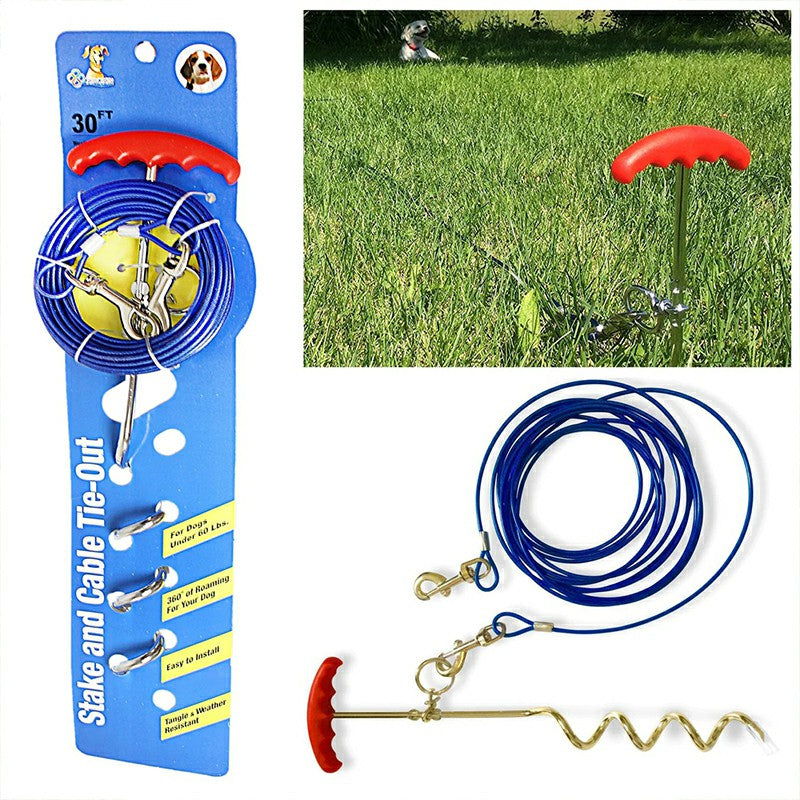 Dog Tie Out Cable and Stake