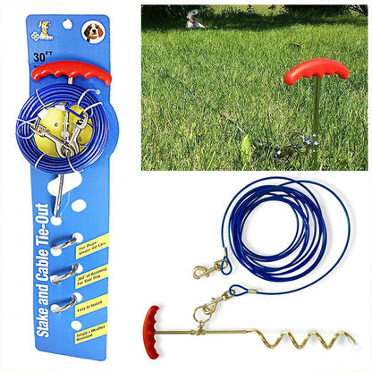 Dog Tie Out Cable and Stake
