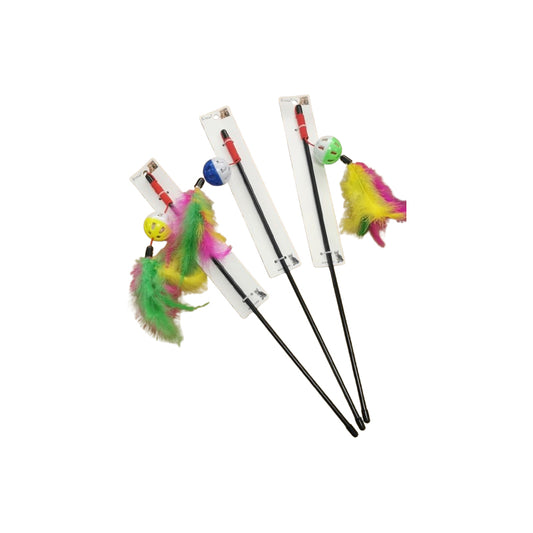 Pet Cat Tease Toy Plastic Stick with Ball