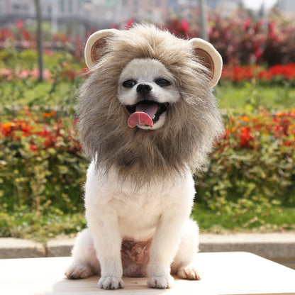 Brown Lion Mane Hood Pet Costume