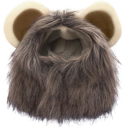 Brown Lion Mane Hood Pet Costume