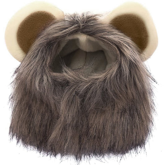 Brown Lion Mane Hood Pet Costume