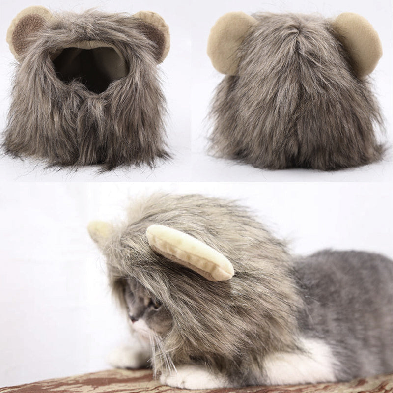 Brown Lion Mane Hood Pet Costume