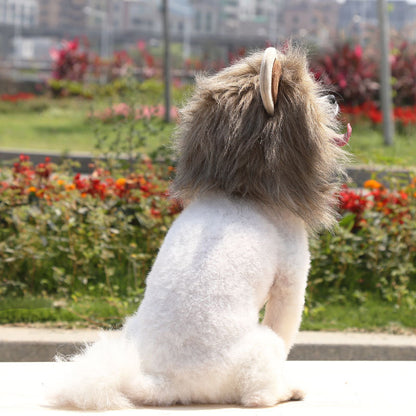 Brown Lion Mane Hood Pet Costume