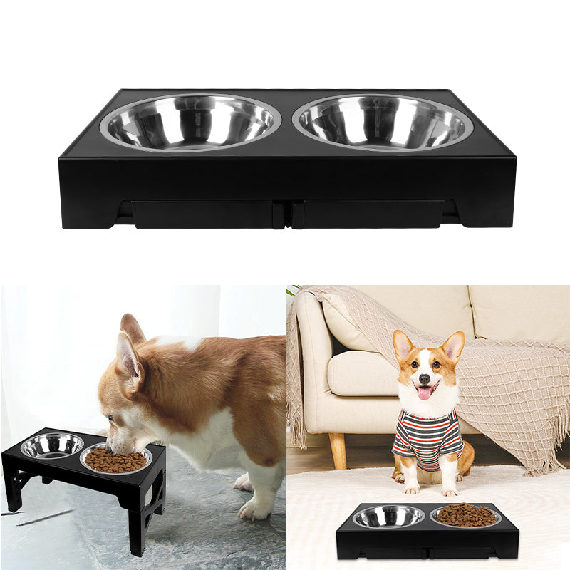 Elevated Dog Bowls with 5 Adjustable Heights