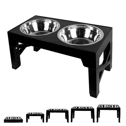 Elevated Dog Bowls with 5 Adjustable Heights