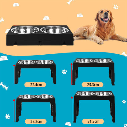 Elevated Dog Bowls with 5 Adjustable Heights