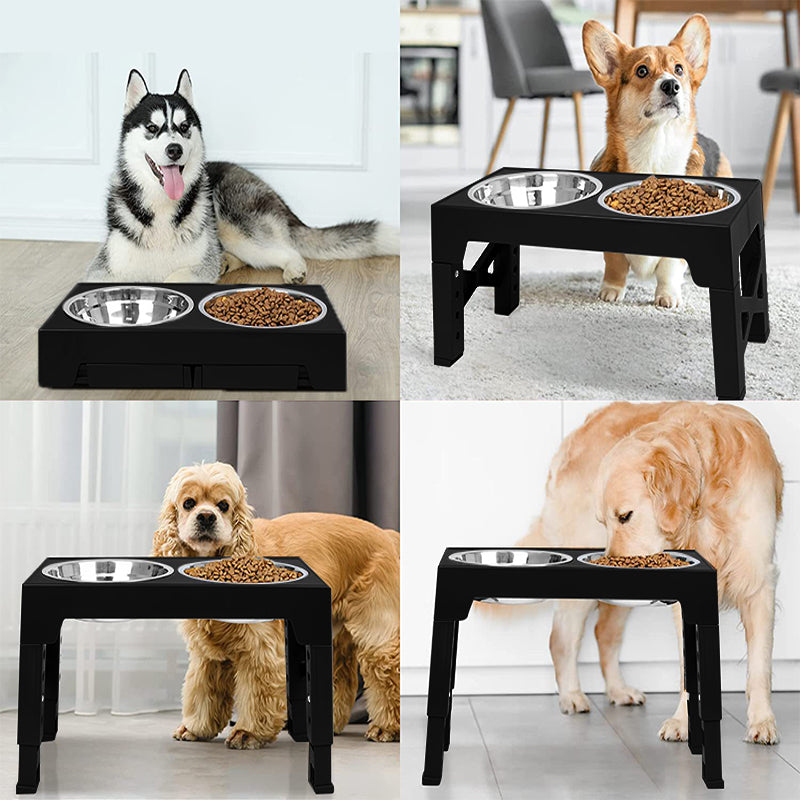 Elevated Dog Bowls with 5 Adjustable Heights