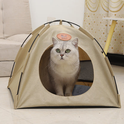 Cozy Retreat Pet Tent with Soft Bed Pad