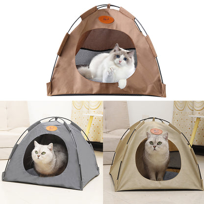 Cozy Retreat Pet Tent with Soft Bed Pad