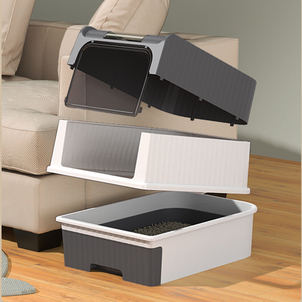Large Cat Litter Box with Anti-Splashing Design