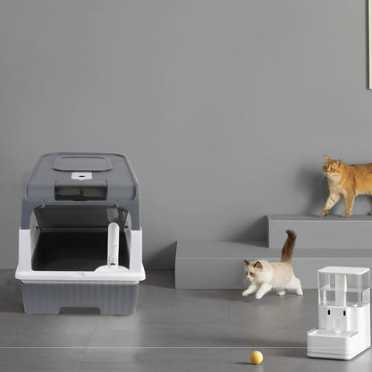 Large Cat Litter Box with Anti-Splashing Design