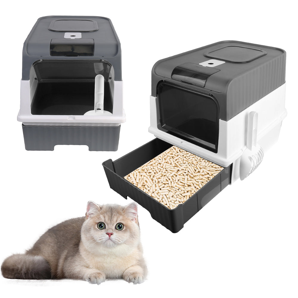 Large Cat Litter Box with Anti-Splashing Design