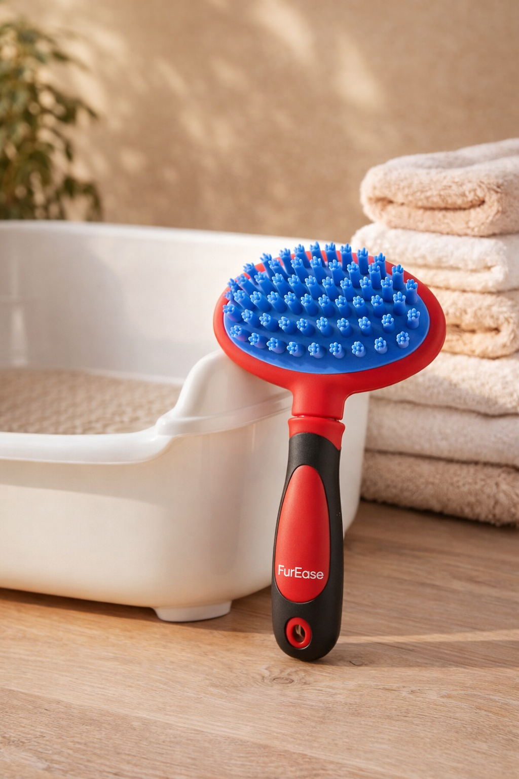 FurEase Pet Bath Massage Brush — contextual shot