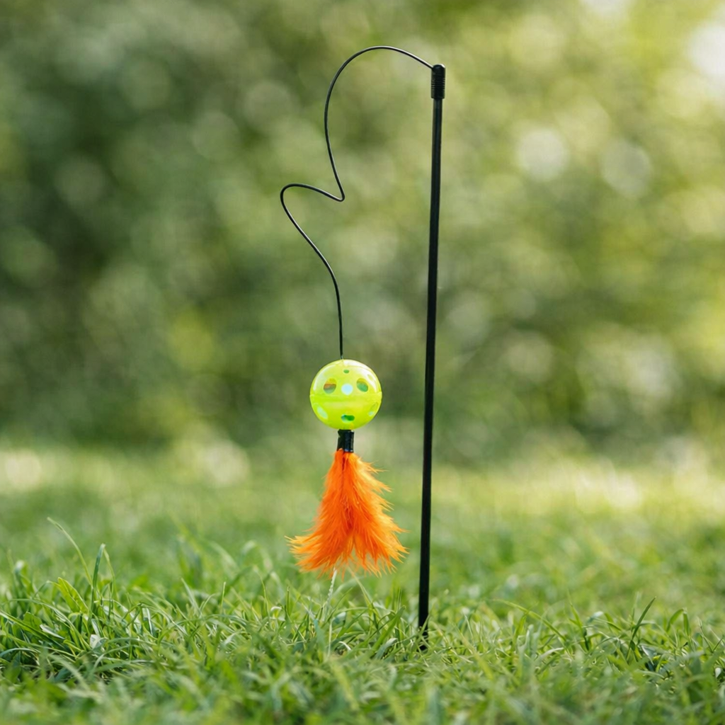 Pet Cat Tease Toy Plastic Stick with Ball — main