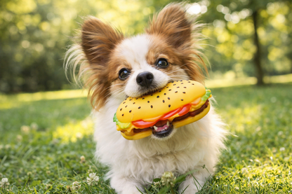 Pet Dog Toy Squeaky Sandwich — action