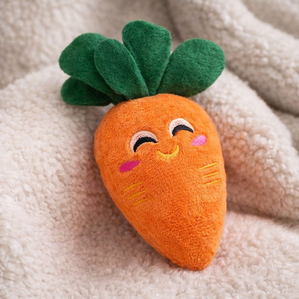 Plush Carrot Dog Toy — hero shot