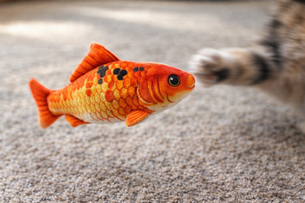 Soft Stuffed Fish Toy for Cats — interactive